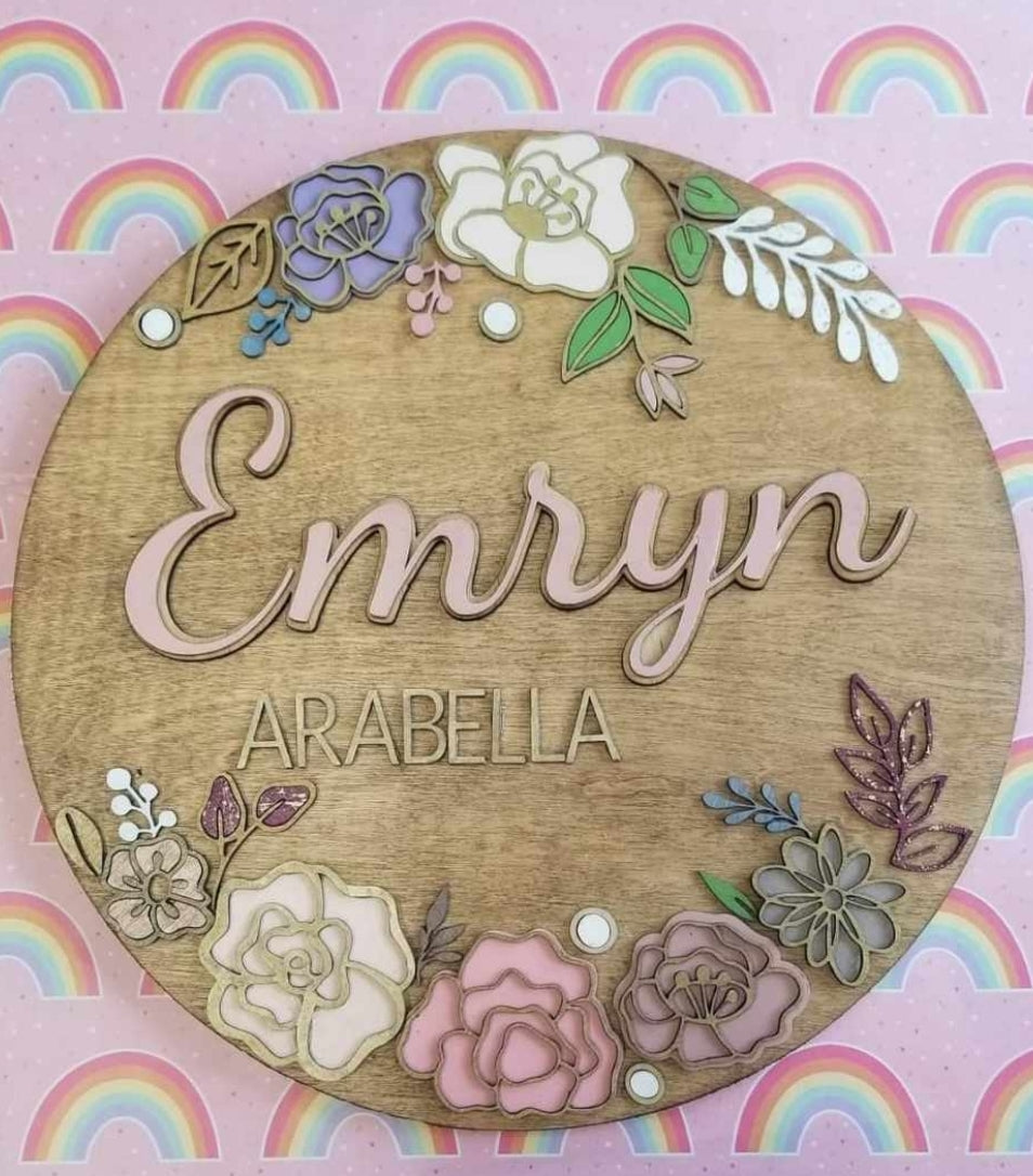 FLORAL NAME SIGN