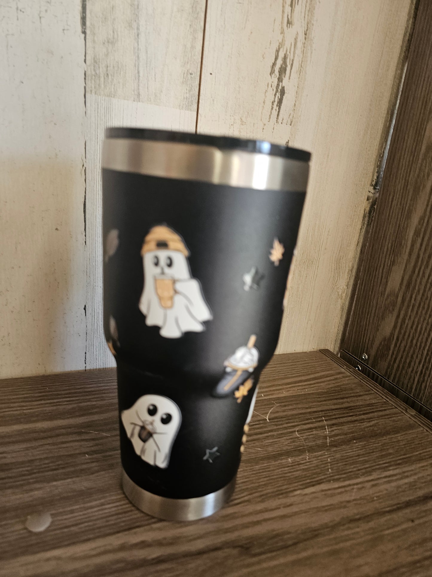 Black ghost with coffee insulated tumbler