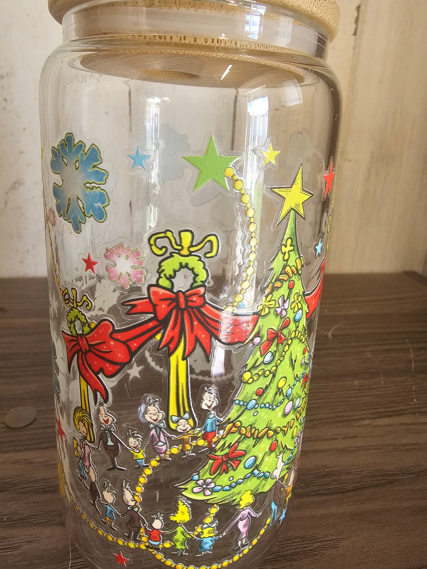 Whoville Christmas glass cup