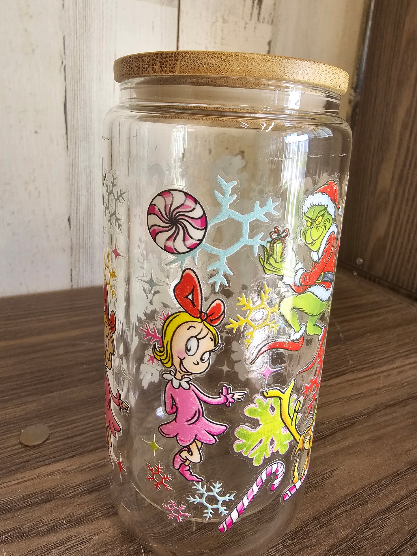 Merry grinchmas glass cup