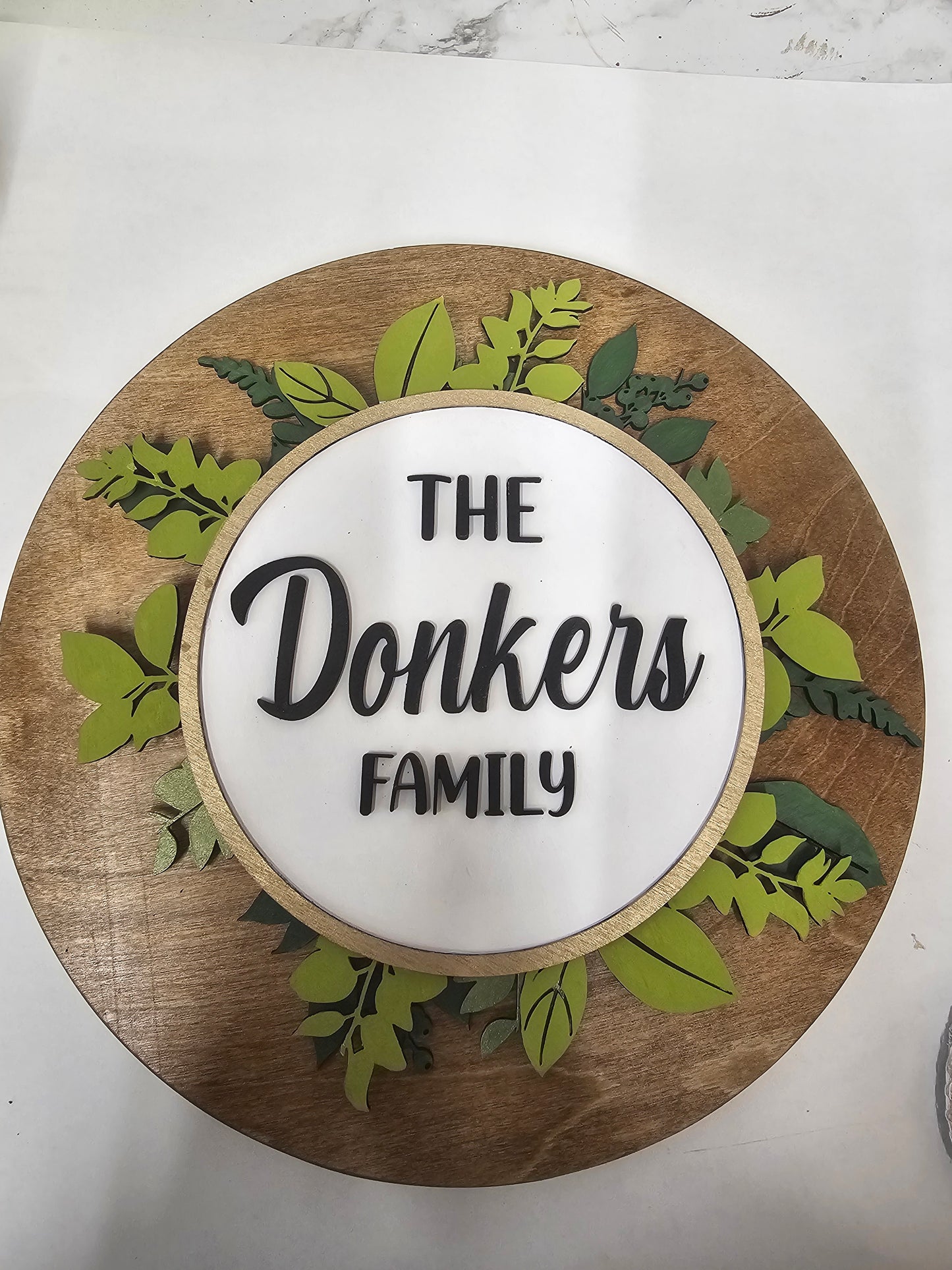 Wooden family sign