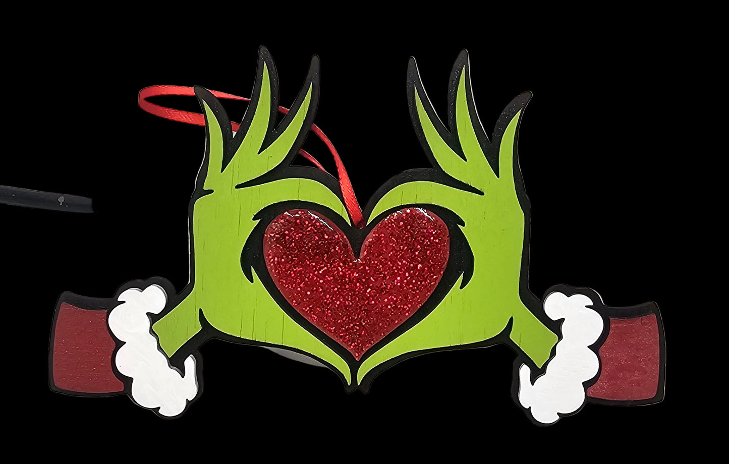 Grinch hands ornament
