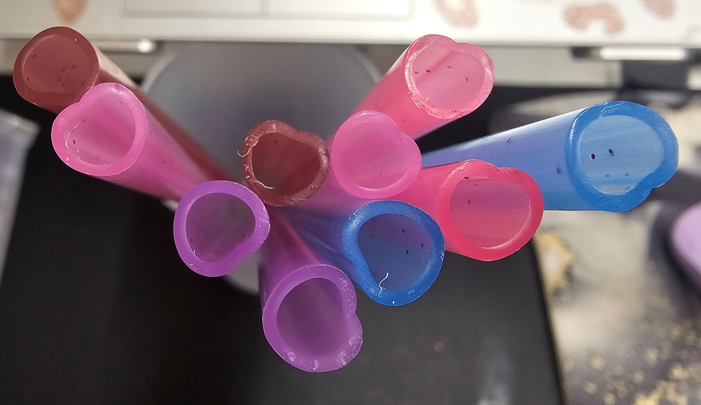 Heart straws/color change