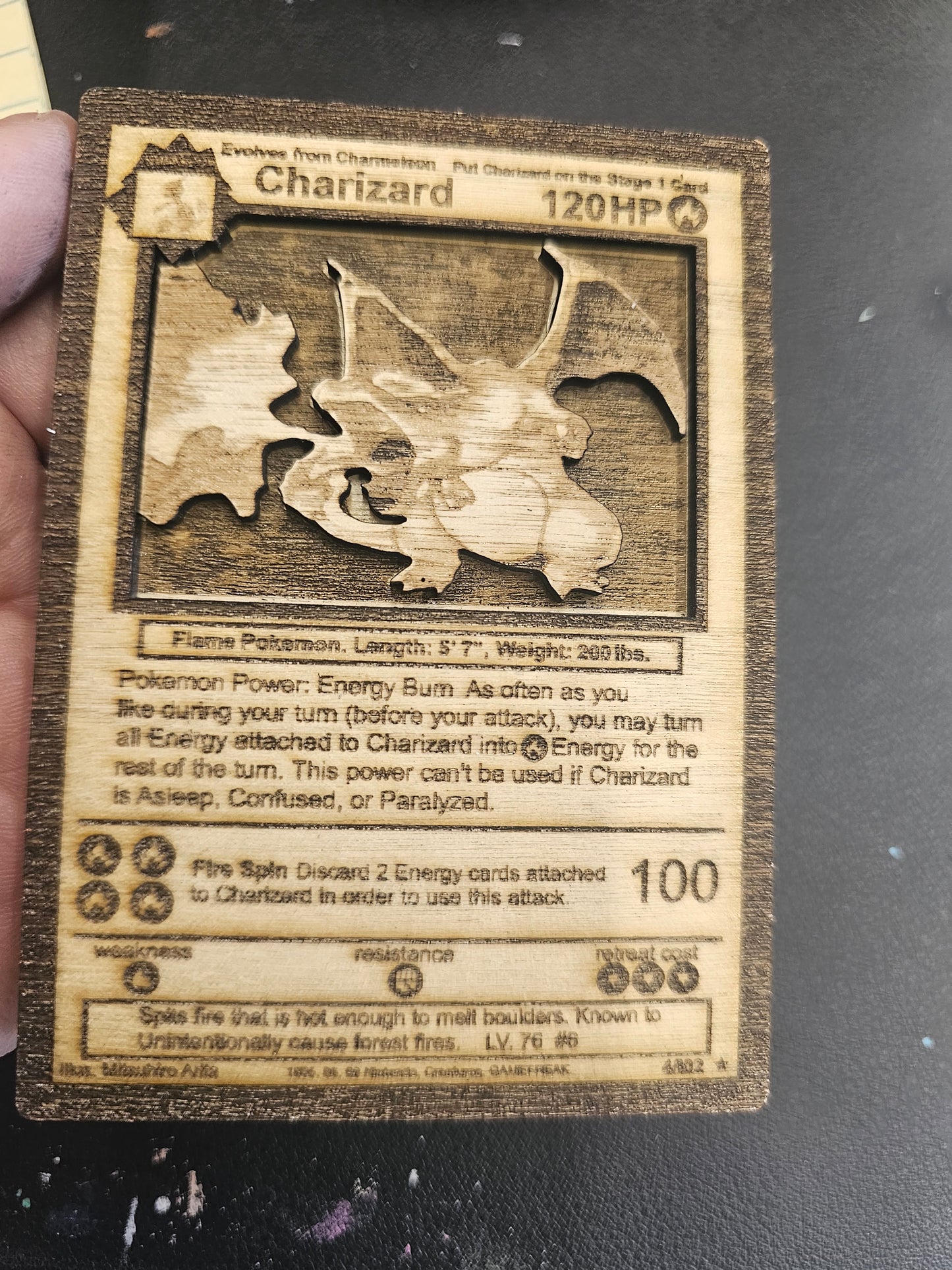 Charizard wooden card