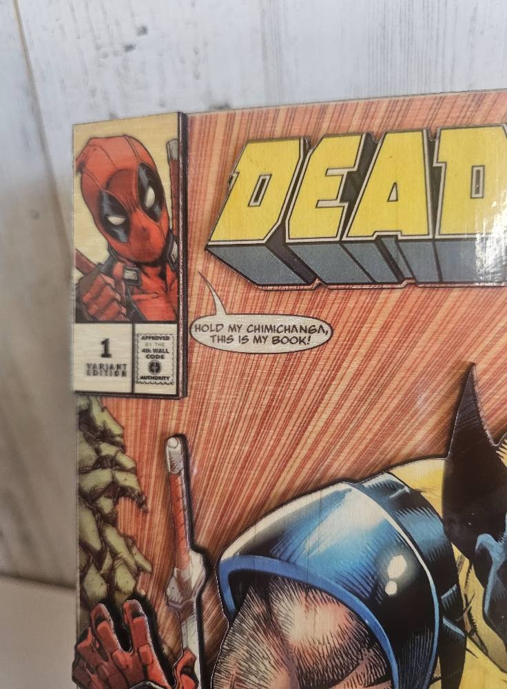 DEADPOOL WOODEN COMIC