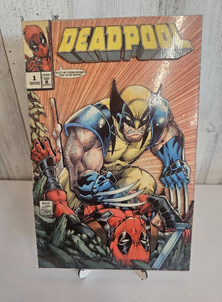 DEADPOOL WOODEN COMIC