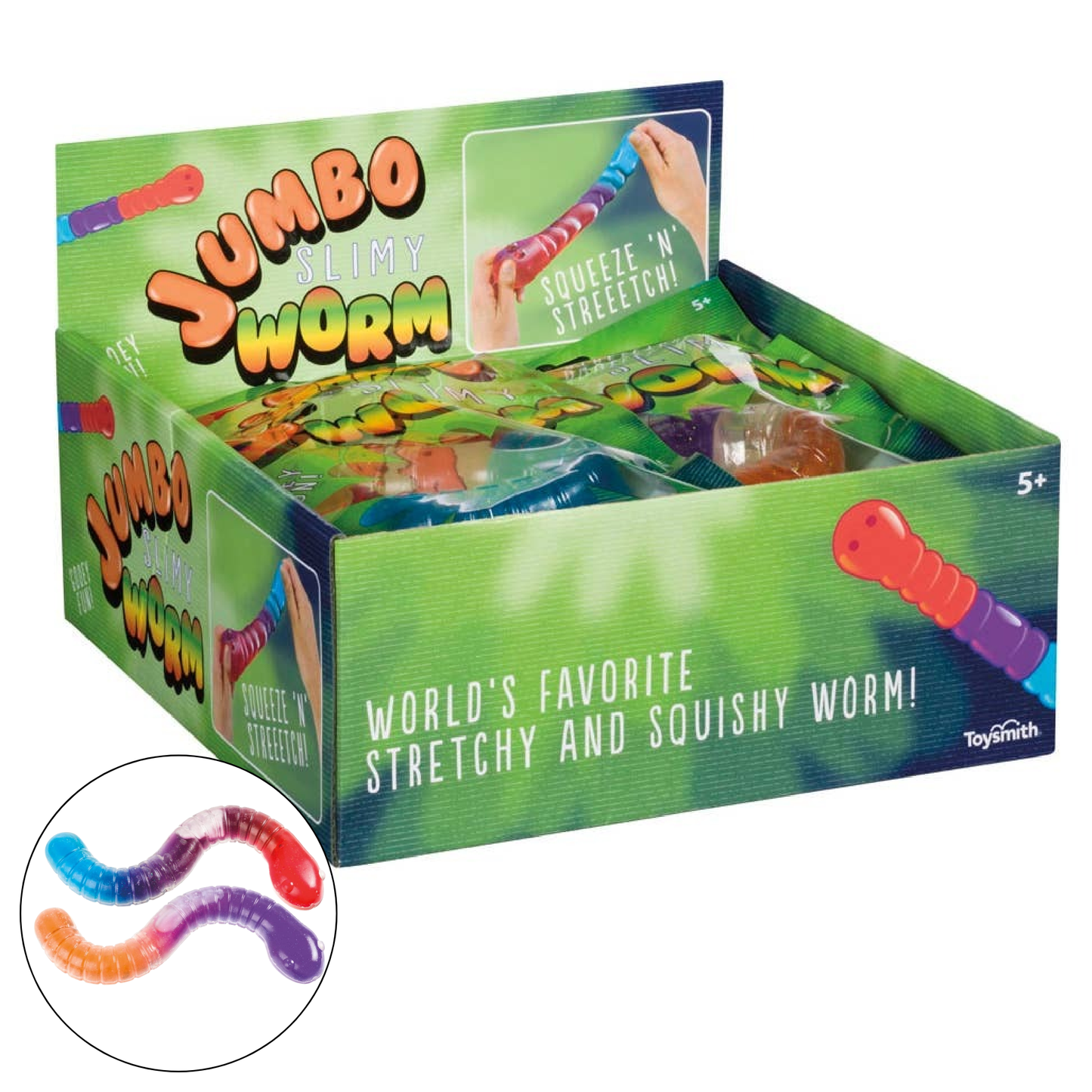 Jumbo Worm Stretchy Squishy Toy