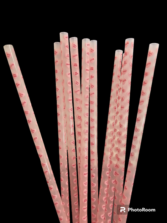 Candy heart straws