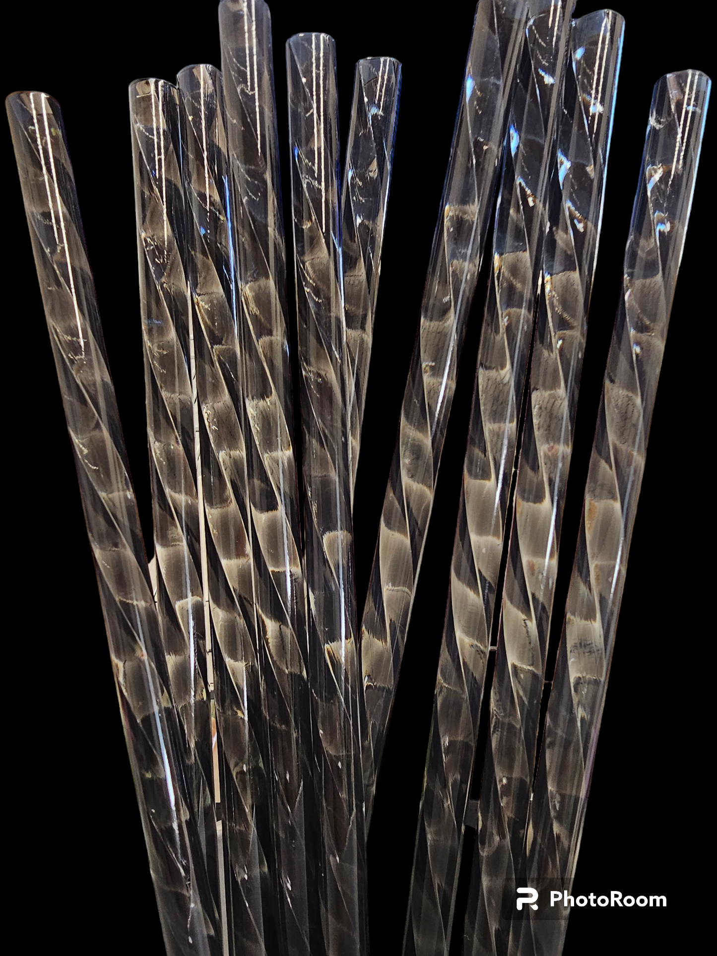 Black spiral straws