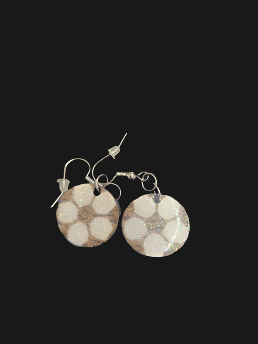 Soccer and basketball glitter resin earrings
