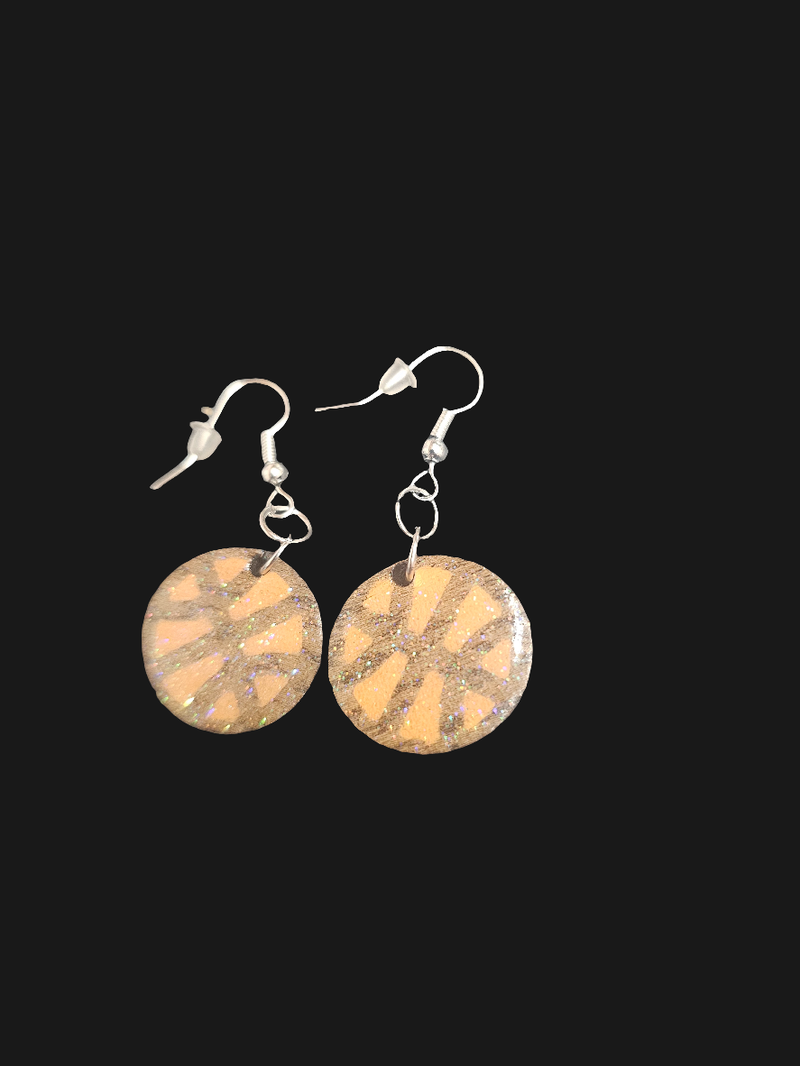 Soccer and basketball glitter resin earrings