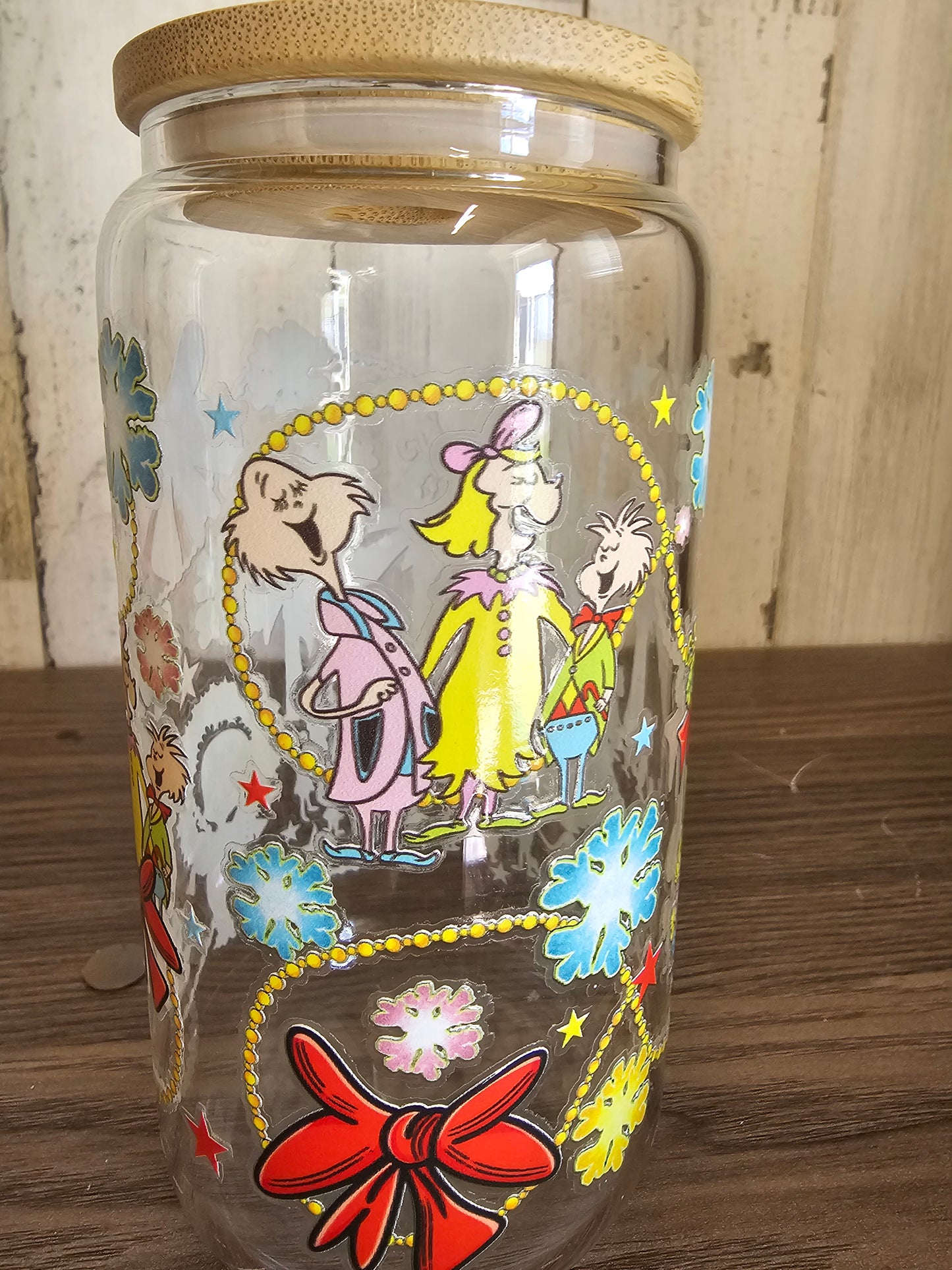 Whoville Christmas glass cup