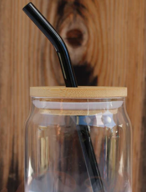 Glass Straw Black