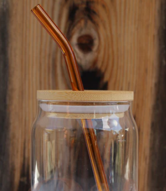 Glass Straw Amber